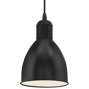 Comparateur de prix : EGLO Lampe suspendue noire Priddy D15,5 cm - Noir