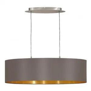Eglo - Lampe à suspension 78x22x110 cm en métal et tissu cappuccino et or avec hauteur réglable Maserlo pas cher