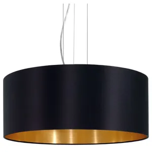 Comparateur de prix : Suspension Eglo 3x 60W E27 31605 noir/or Maserlo Eglo