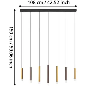 Eglo Suspension LED Métal marron pas cher