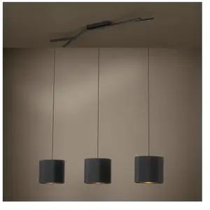 Eglo Suspension tissu noir pas cher