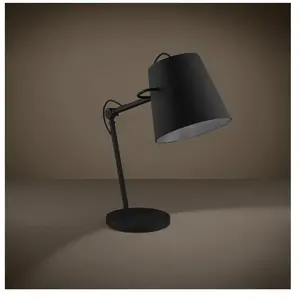 Eglo Lampe de bureau tissu noir pas cher