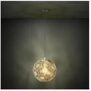 Eglo Suspension métal doré D5 pas cher