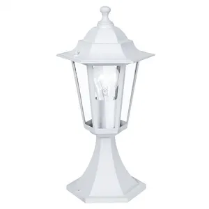 Comparateur de prix : Borne d'extérieur Laterna - EGLO - Blanc - Métal & Verre - H38,5cm