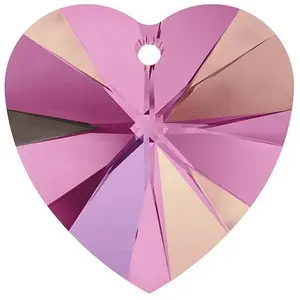 Cristaux de Swarovski Pendentif coeur Xilion 6228 - 14 mm - Rose Aurore BorealeVendu parscrapmalin