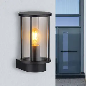 Comparateur de prix : Globo Applique d'extérieur Gracey, noir, hauteur 25,2 cm, acier inoxydable