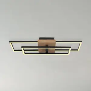 Plafonnier - Kendra - noir - métal - led - 67276-18 - Globo pas cher