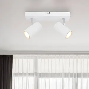 GLOBO Plafonnier Salon 2 feux Plafonnier blanc 57911-2W pas cher