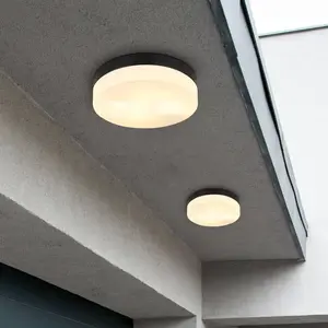 Comparateur de prix : Globo Plafonnier d'extérieur Vranos, noir mat, Ø 24 cm, aluminium