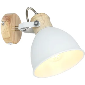 Comparateur de prix : Globo Applique Wiho en métal, blanc/aspect bois, 1 lampe