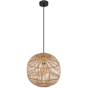 Comparateur de prix : Globo Suspension bambou nature, D:300, H:1500, excl. 1xE27 60W 230V