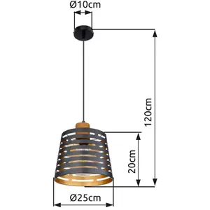 Comparateur de prix : Globo Suspension métal noir mat bois naturel métal noir mat or 15451H