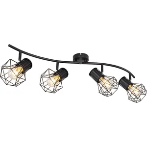 Comparateur de prix : Plafonnier salle à manger spot poutre couloir barre pivotant noir Globo 54017-4