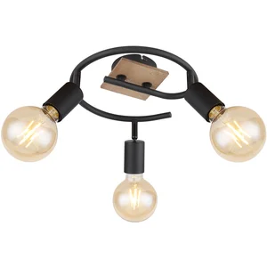 Globo Plafonnier Martha avec bois, spirale, à 3 lampes pas cher