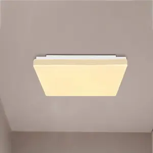 Globo Plafonnier LED Raina angulaire, aspect bois pas cher
