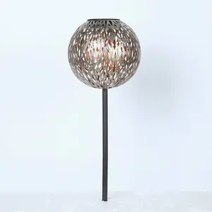 Globo Lampe déco solaire LED 33626 piquet gris argenté pas cher