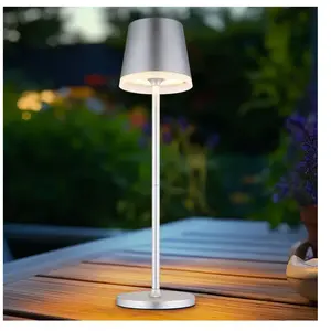 Comparateur de prix : Globo Lampe solaire LED en métal, couleur argent, hauteur 41 cm, IP44