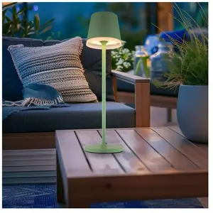 Comparateur de prix : Globo Lampe solaire LED en métal, vert clair, hauteur 41 cm, IP44