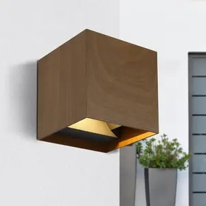 Comparateur de prix : Globo Applique extérieur Veronika up/down cube opt. bois
