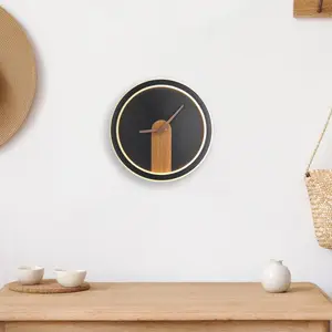 Comparateur de prix : Globo Applique LED Sussy, horloge, noire/bois foncé