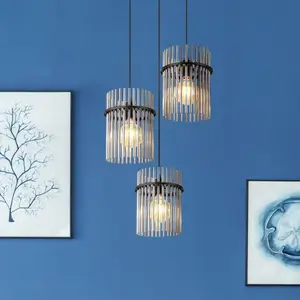 Comparateur de prix : Globo Suspension Gorley, Ø 47 cm, gris fumé, 3 lampes, verre