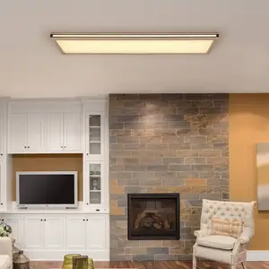 Comparateur de prix : Globo Plafonnier plafonnier lampe de salon led aspect bois 3 modes d'éclairage l 120 cm