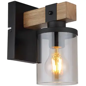 Comparateur de prix : Globo Applique murale Lila, bois, verre