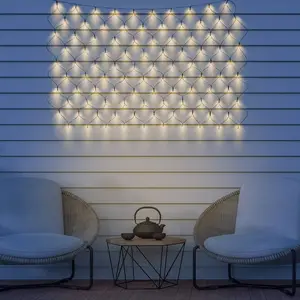 Globo Rideau LED solaire IP44 110x90 cm 100 lampes pas cher
