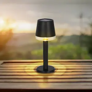 Globo Lampe de table solaire 36632 en plastique, noire
