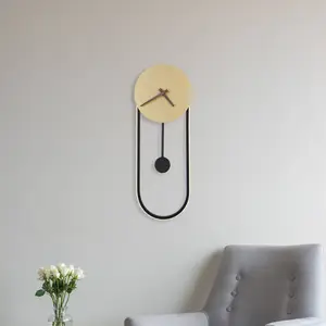 Globo Applique LED Sussy, horloge, noire/dorée pas cher