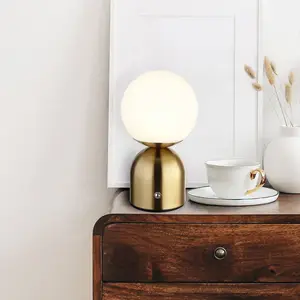 Globo Lampe de table LED rechargeable Julsy, couleur laiton, hauteur 2... pas cher