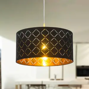 Comparateur de prix : Globo Suspension en nickel mat 140x40x40 cm noir doré