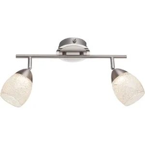 Plafonnier led chrome 2 feux plafonniers orientables cristaux de plafo...