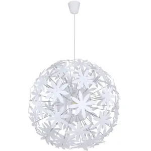 Globo - Lampe pendule design chambre plafond lampe suspendue fleurs spot blanc 15024