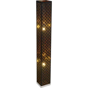 Comparateur de prix : Globo Lampe sur pied Clarke, noir/feuille d'or, hauteur 118 cm, tissu