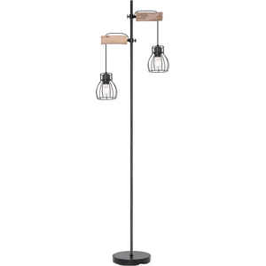 Comparateur de prix : Globo Lampe sur pied Mina, noir/brun, hauteur 168 cm, métal/bois