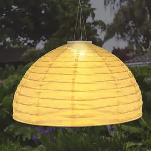 Globo Suspension LED solaire 33982, blanc, lin, plastiqueVendu parluminaire