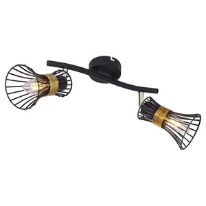 Globo - Spot plafonnier design Purra - Noir et doré - Purra pas cher