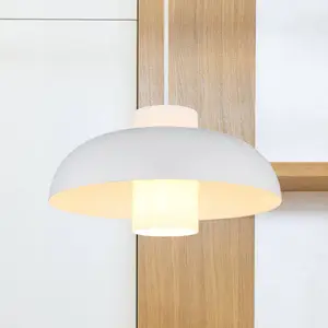 Globo Suspension lampe de salle à manger suspension verre opale blanc mat lampe de cuisine E27