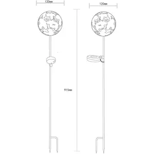 Comparateur de prix : Globo Lampe sur piquet LED solaire 36747, boule, brun rouille, métal