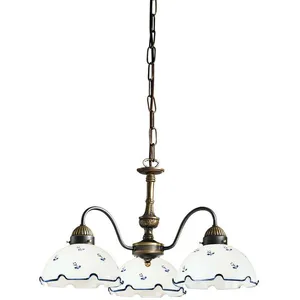 LUMINAIRE CENTER Chandelier nonna laiton antique 3 ampoules