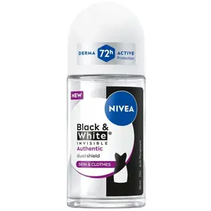 NIVEA Black & White Authentic anti-transpirant roll-on 50 ml pas cher