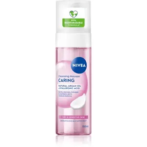 NIVEA Caring mousse nettoyante visage pour peaux sèches à sensibles 15... pas cher