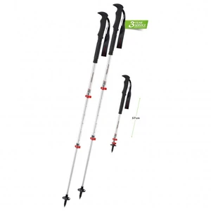 Bâtons Komperdell Explorer Compact Powerlock gris clair rouge (paire) pas cher
