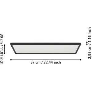 EGLO connect Plafonnier LED Rovito-Z, noir, 57 x 30 cm pas cher