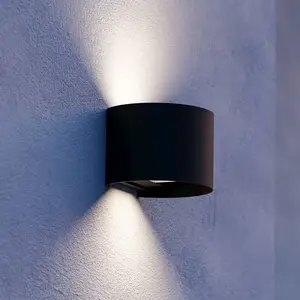 Comparateur de prix : EGLO Applique d'extérieur LED Calpino 3, noire, largeur 14 cm, à 2 lam...