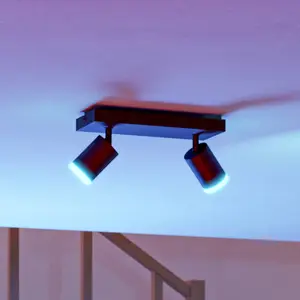 EGLO connect Spot LED intelligent Melitello-Z, à 2 lampes, noir pas cher