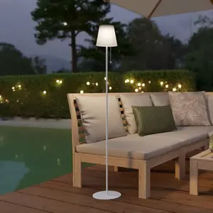 Comparateur de prix : Lampe De Terrasse Scordiano Blanc Avec Solaire - 901902