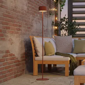 Comparateur de prix : EGLO Lampe solaire LED pour terrasse, couleur orange, hauteur 120 cm
