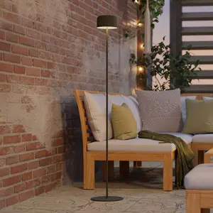EGLO Lampe solaire LED pour terrasse Roccanova-L, verte, hauteur 120 c... pas cher